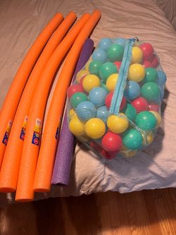 Pool noodles and play balls