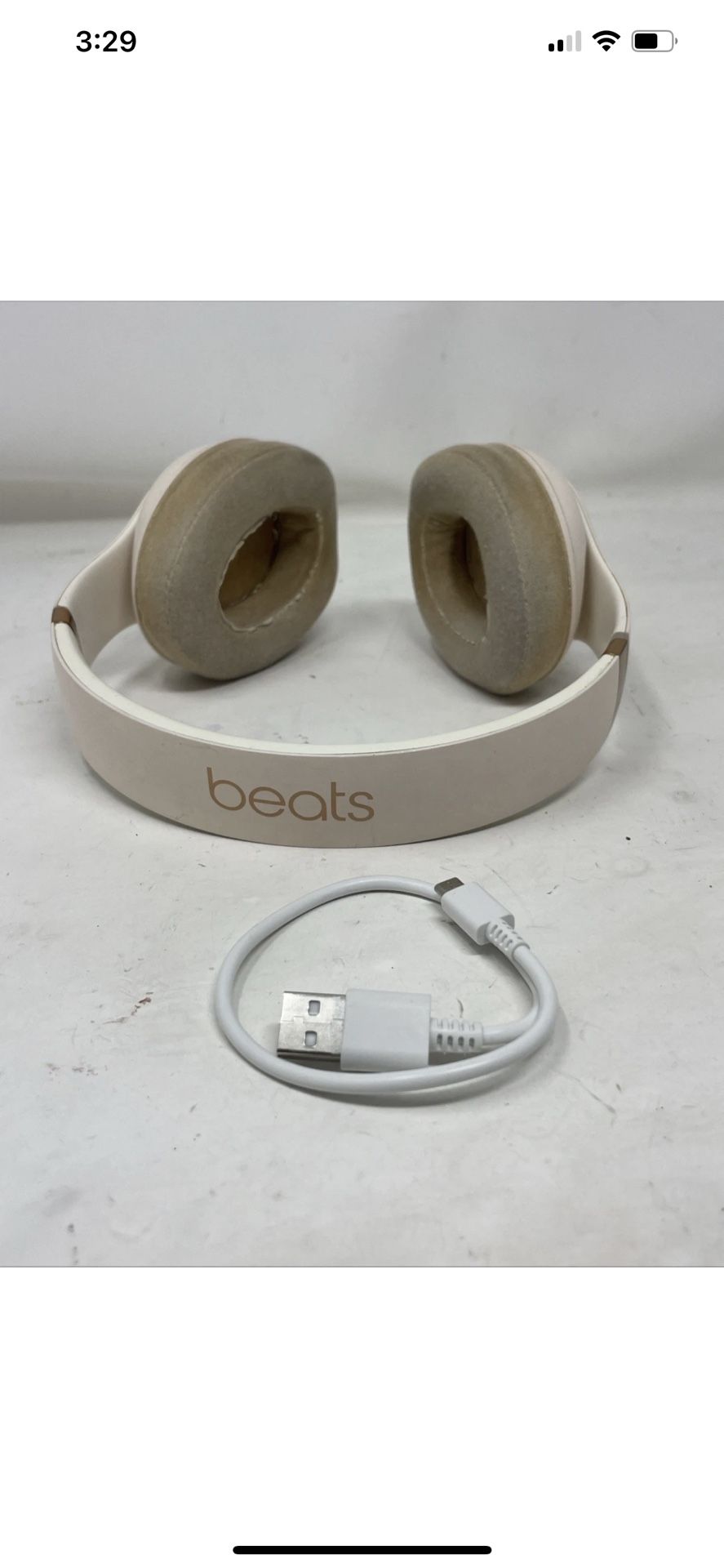 Beats Studio3 Wireless Over-Ear Headphones Porcelain Rose Gold Need Pads Check