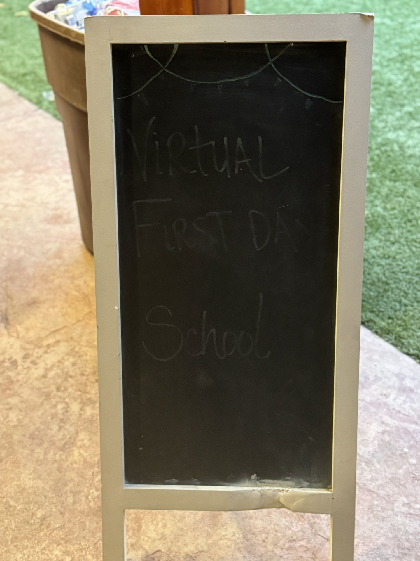 White Chalkboard Standing Sign
