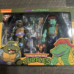 Neca Nickelodeon Ninja Turtles Slash & Leatherhead 2 Pack Figures 