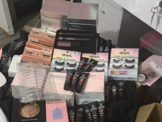 Box with lashes and beetles gel polish poly gel nails huge