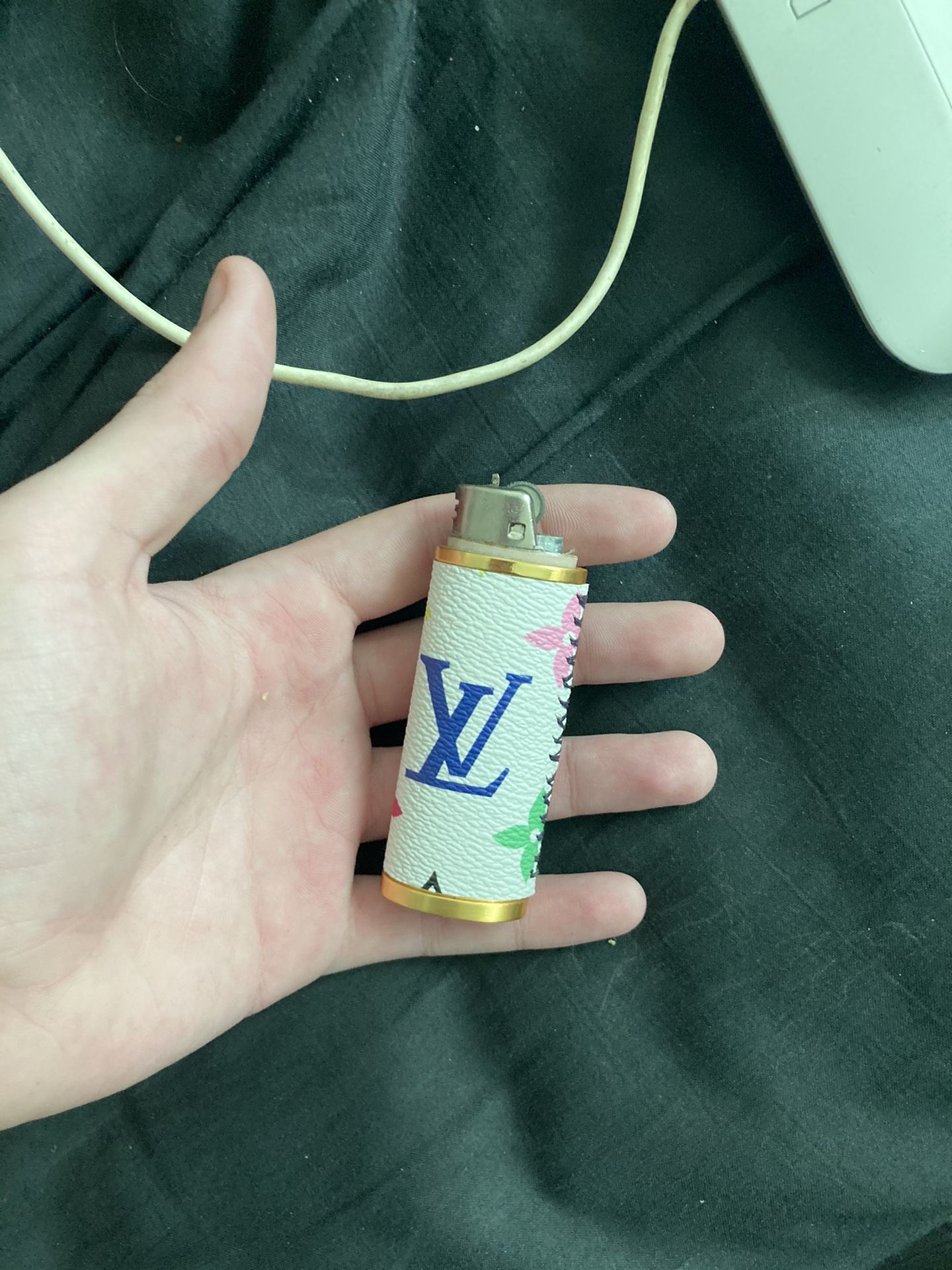 Custom white Louis Vuitton lighter case