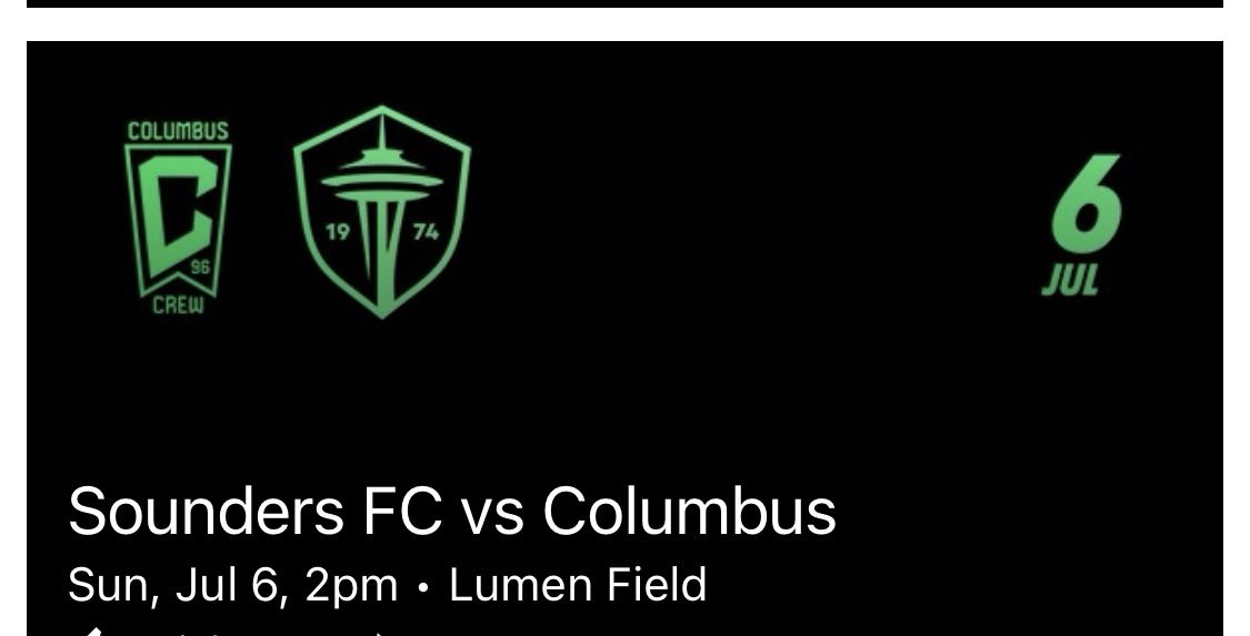 Seattle Sounders vs Columbus Crew (7/6/25)-Price Per Ticket