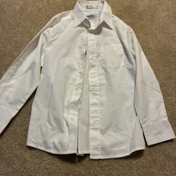 White Long Sleeve Boys Dress Shirt 