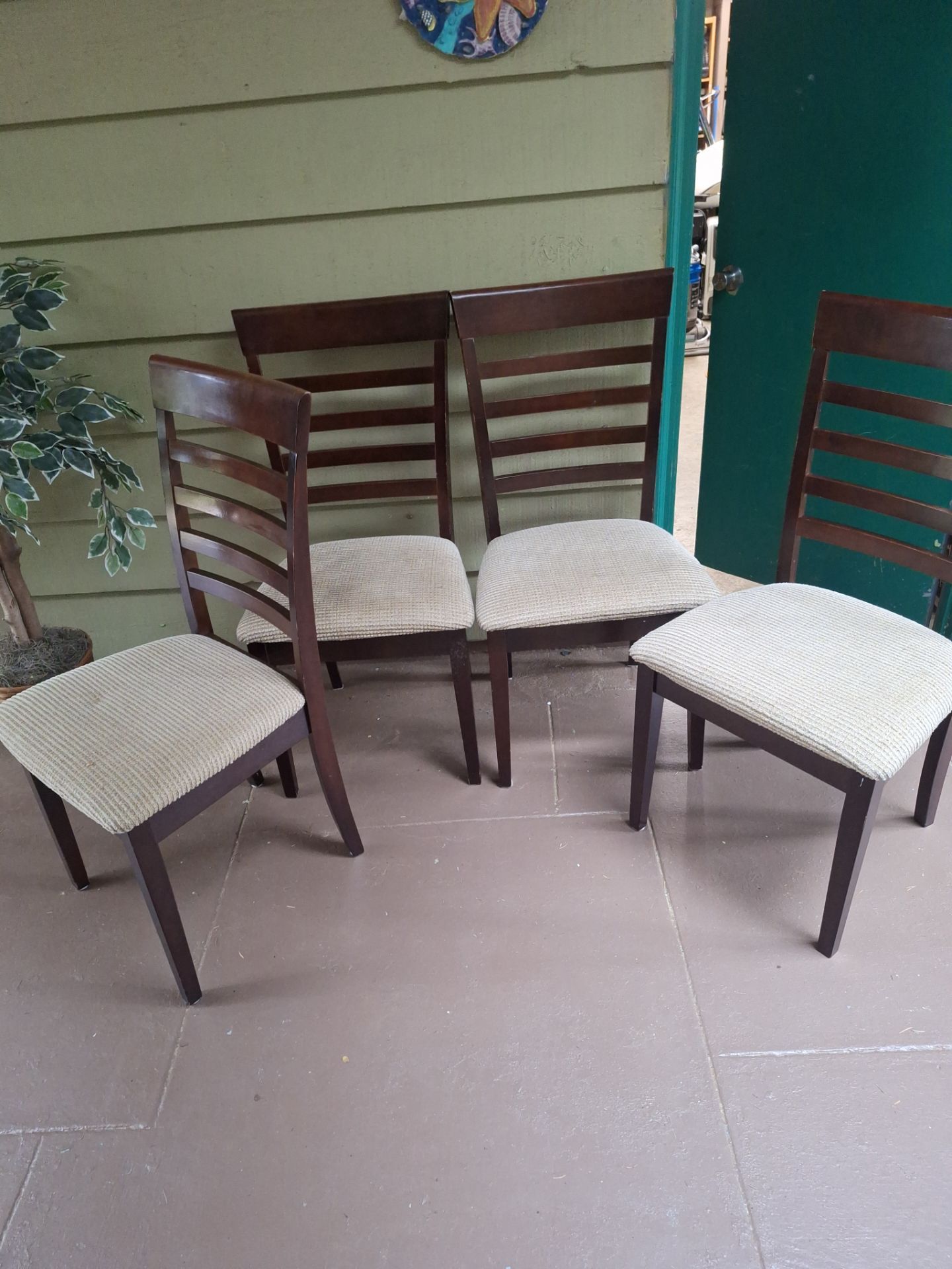 4 cherry Wood Dining chairs