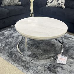 Chrome Marble Coffee Table 
