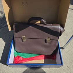 Genuine Brown Leather Computer Bag