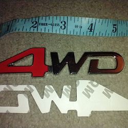 Large 4WD Metal Chrome Badge AWD