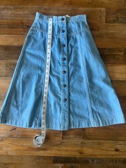 Vintage girls denim jean long skirt - 100% cotton