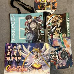 Anime Expo 2024 Exclusive Lot Kodansha Tote Bag, Sailor Moon Poster, Lanyard