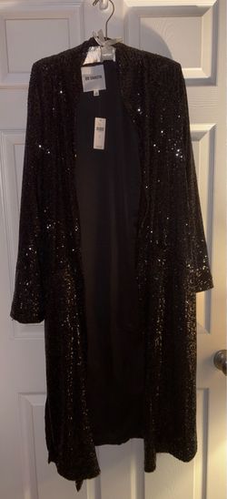 BB Dakota Steve Madden Black Maximalist Show Stopper Sequin Duster Large