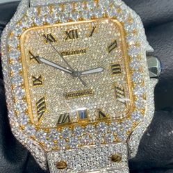 Moissanite Diamond With Honeycomb Setting Watch