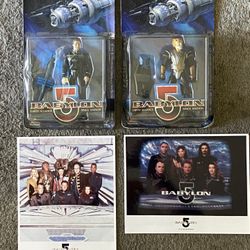 Vintage Babylon 5 Action Figure And Picture Lot