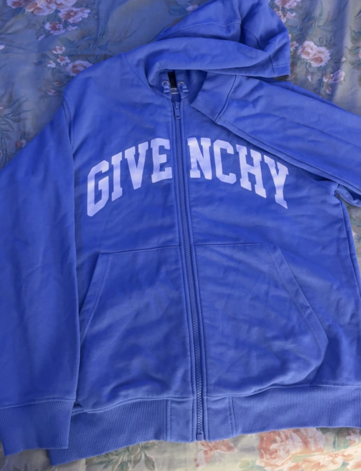 Blue Givenchy Logo Zip-up Jacket