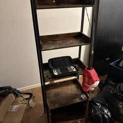 4-Tier Ladder Shelf Bookcase with 2 Drawer Organizer