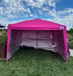 Pink Pop-Up Canopy with Side Walls