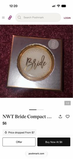 Bride Gold plated Compact Mirror