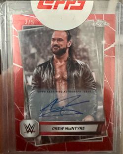 2025 Topps Chrome WWE Drew McIntyre Red Refractor Autograph /5