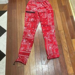 American Stitch Red Paisley Cargo Pants
