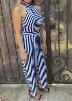 Striped Black & White Jumpsuit 
