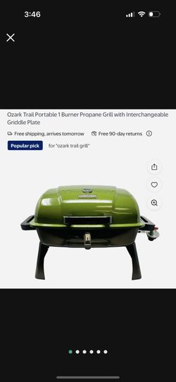 Ozark Trail Portable 1 Burner Propane Grill with Interchangeable Griddle Plate