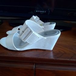 White Slide On Sandals