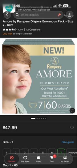 amore diapers size 7
