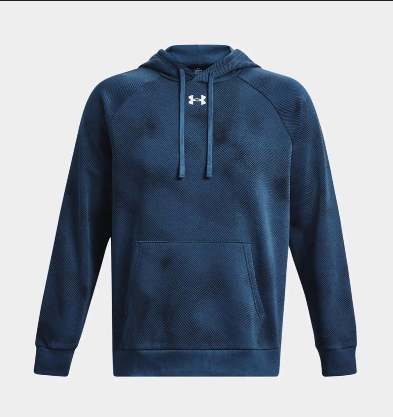 Under Armour Men's UA Rival Fleece Printed Hoodie Blue LARGE