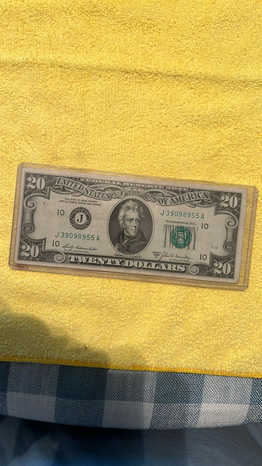1969 $20 bill in excellent condition