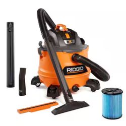 RIDGID 14 Gal. 6.0 Peak HP NXT Shop Vacuum Wet Dry Vac with Fine Dust Filter, Locking Hose, Wands and Attachments HD1400 