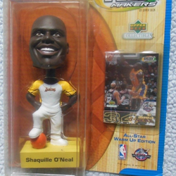 Shaquille O'Neal Upper Deck Play Makers Bobble head MIB with Collectible Card