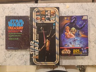 Lot Of 3 Vintage STAR WARS 1977 Kenner Game, 1977 Puzzle, 1983 Treasury Box Set.
