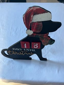 Dachshund Christmas Countdown Calendar Decor