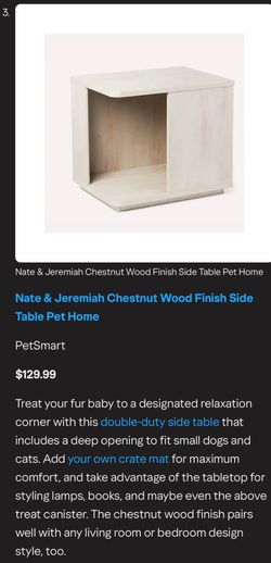 Nate & Jeremiah Chestnut Wood Finish Side Table Pet