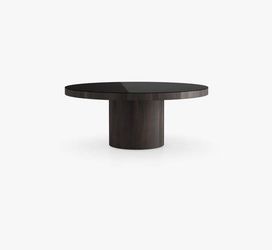 ModLuxe Berkeley Daventry Round Glass Smoked Oak Dining Table
