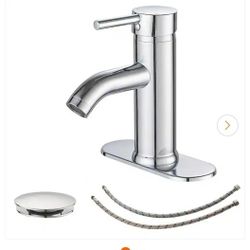 BWE
Single Hole Single-Handle Bathroom Faucet With Pop Up Drain in Polished Chrome