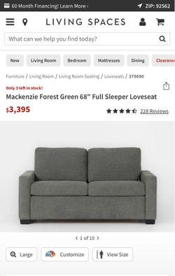 Mackenzie Gray 68" Full Sleeper Loveseat