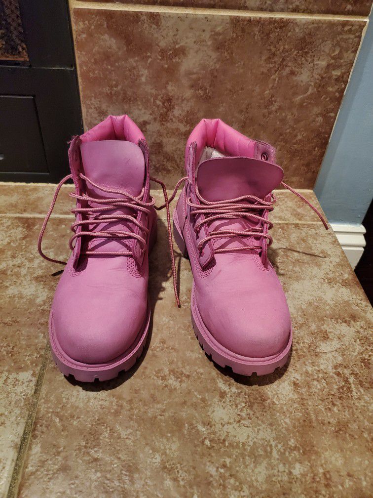 Girls Pink Timberland Boots