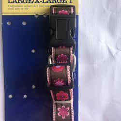 Pink Flowered Large Dog Collar In Pink With Flowers