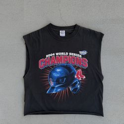 Vintage 2004 Boston Red Sox Cropped Cut Off Tee