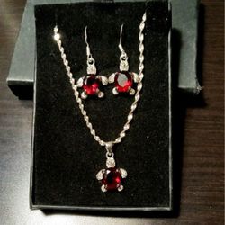 New Large Garnet Jewelry Set