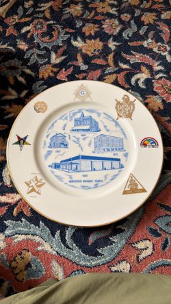 Vintage Vancouver WA Masonic Temple Commemorative Plate