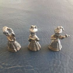 Pewter Miniatures 3 Girls Playing Music 