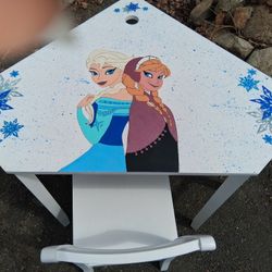 Hand Painted Elsa And Anna Corner Desk 