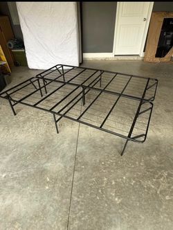 Full Queen Mattress Box spring, and folding metal frame/ plattorm