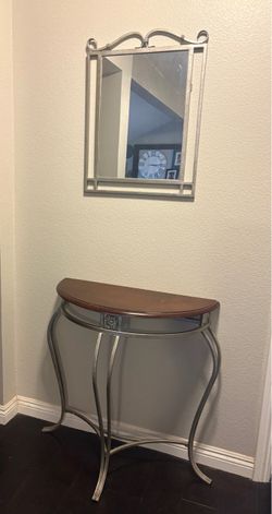 Demilune Console Table and Mirror Set