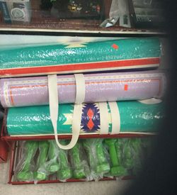 Yoga mat. Long. Foam style. Cushiony