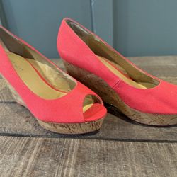 Nine West Wedges Size 7M Red