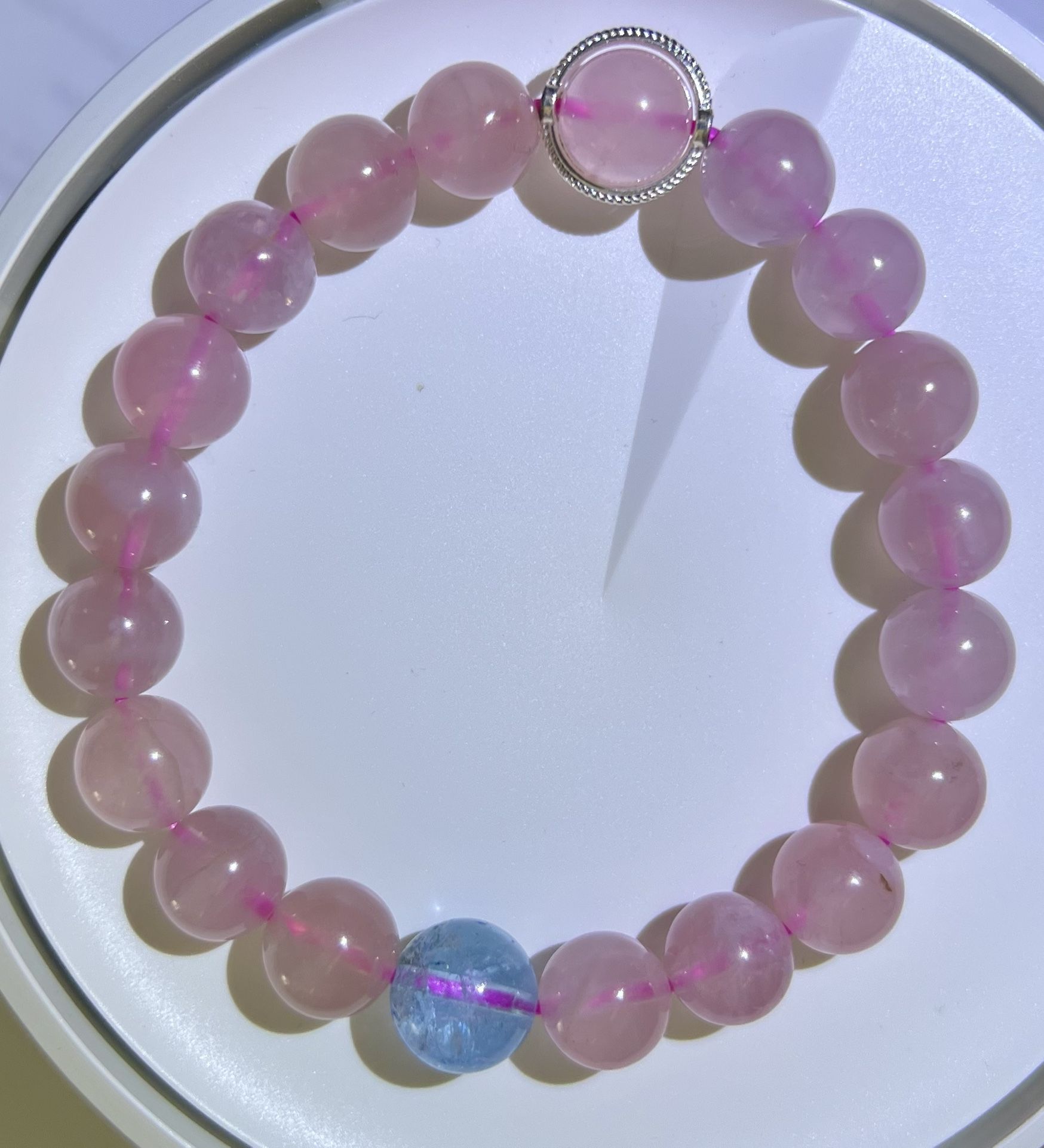 Rose Quartz And Blue Topaz Bracelet