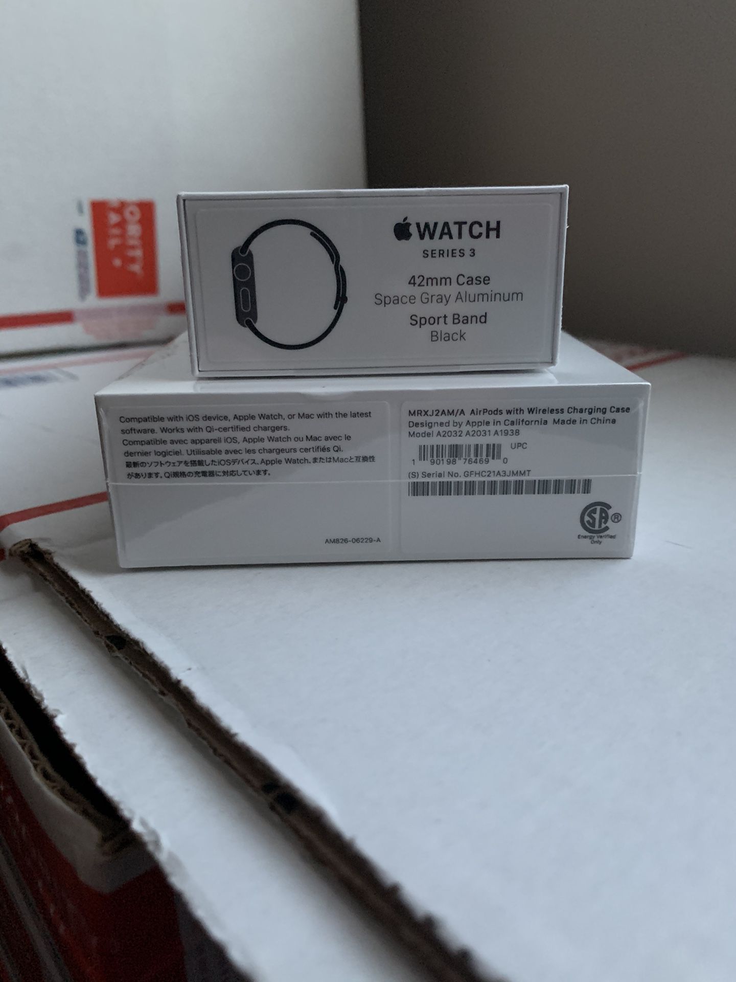Apple Watch series 3 and AirPods new sealed.